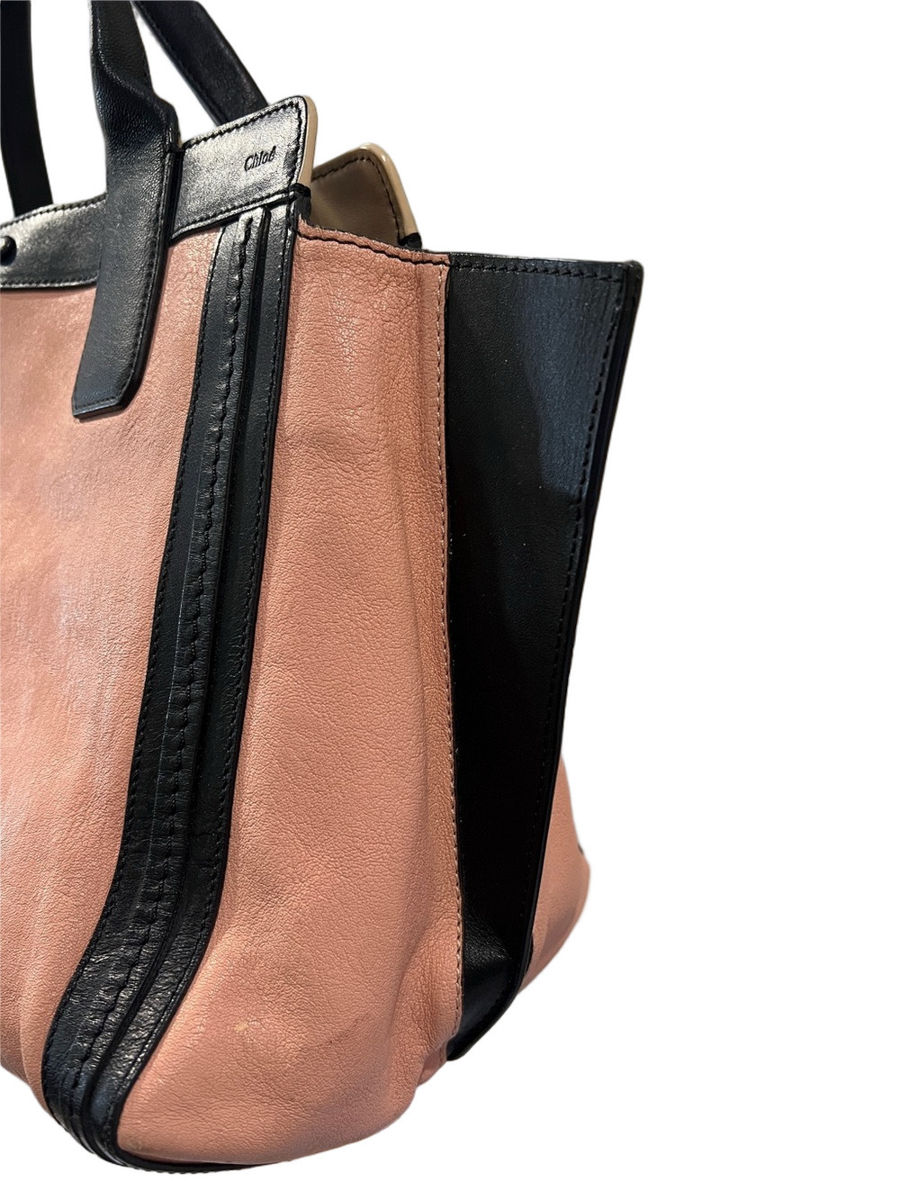Chloe Chloé Alison Black and Pink Tote Bag - Picture 4 of 14